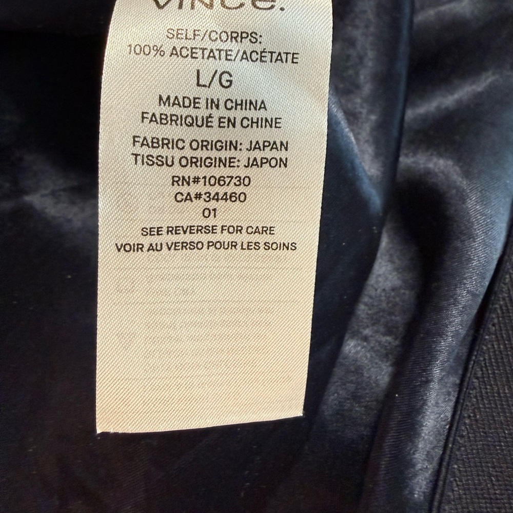 Vince Navy Satin Maxi Slip Skirt size large - Picture 4 of 4